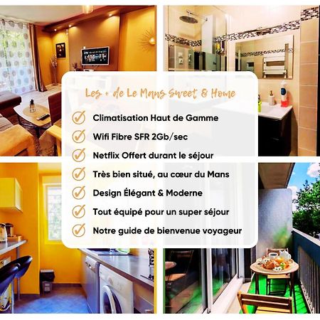 Le Mans City Sweet & Home - Climatise - Netflix - Wifi Fibre - Parking - Proche Circuit Des 24H & Centre-Ville - Accordhebergementconciergerie Extérieur photo